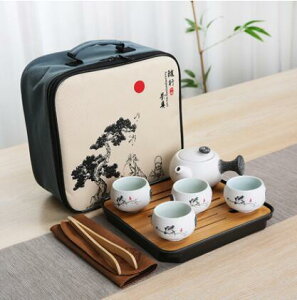 陶瓷功夫茶具小套装茶杯茶壶旅行包户外便携随身单个人泡茶器定制