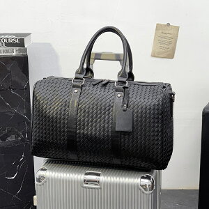 旅行包男新款歐美風大容量手工編織行李袋女商務出差手提包