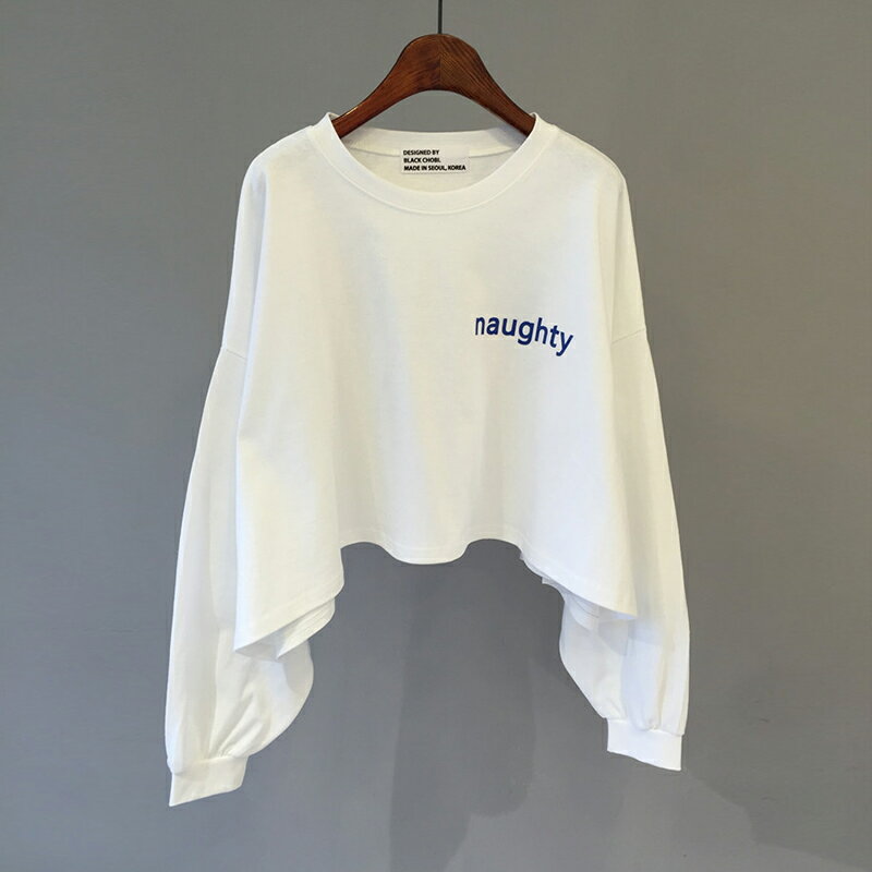 超火衛衣女設計感小眾短款秋冬韓版chic港風寬松加絨加厚長袖上衣