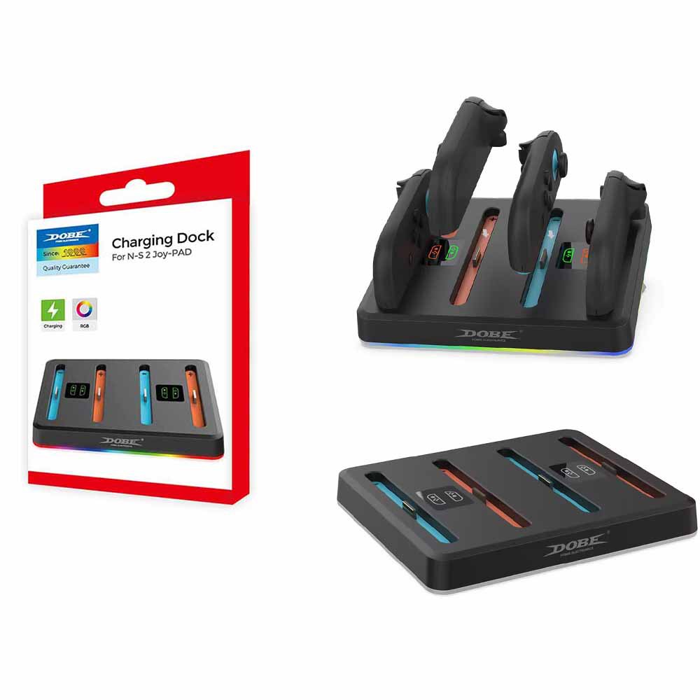 Switch2代左右手柄充電底座NS2左右小手柄四合一座充帶充電指示燈