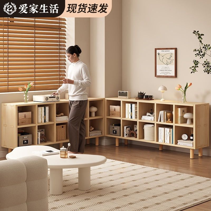 免運 書櫃 收納架 儲物櫃 置物架 兒童書櫃全實木收納櫃落地置物架幼兒園書櫃收納臥室簡易儲物櫃 八折下殺 特價出 可開發票