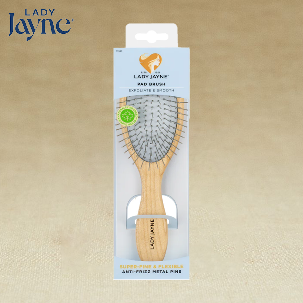 【Lady Jayne】木柄氣墊頭皮按摩金屬針梳
