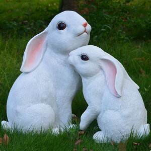 仿真兔子擺件園藝樹脂工藝品動物寵物模型景觀雕塑假山草地裝飾品