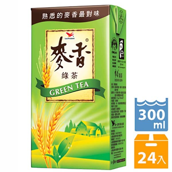 統一麥香綠茶300ml(24入)/箱【康鄰超市】