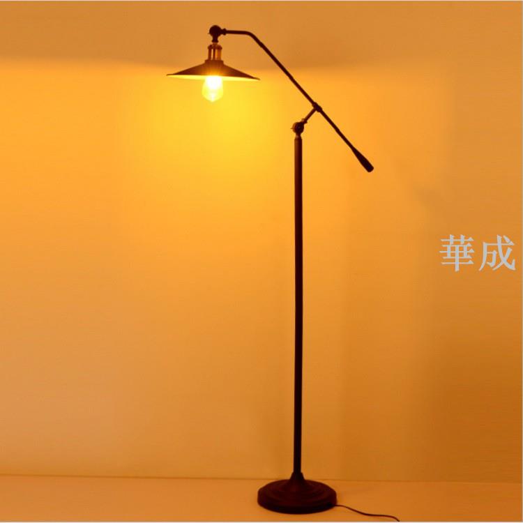 e27 110V 立燈 落地燈 臥室 書房 客廳 美式 復古 長臂 釣魚搖臂 鐵藝 床頭 工業風 檯燈 1