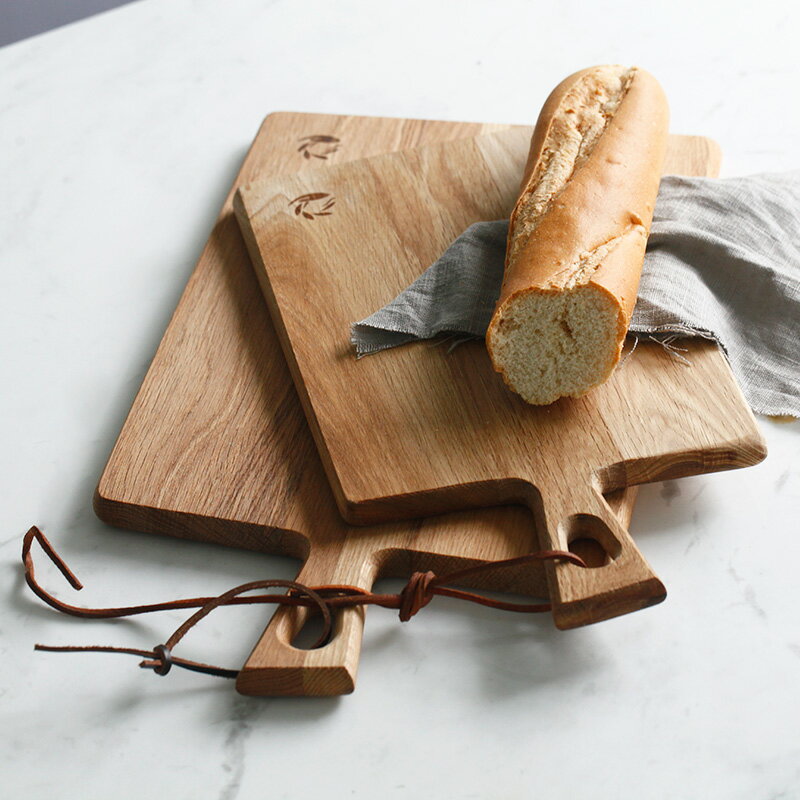 朵頤橡木砧板家用抗菌面包板防霉烘焙板托盤切菜板實木案板輔食板1入
