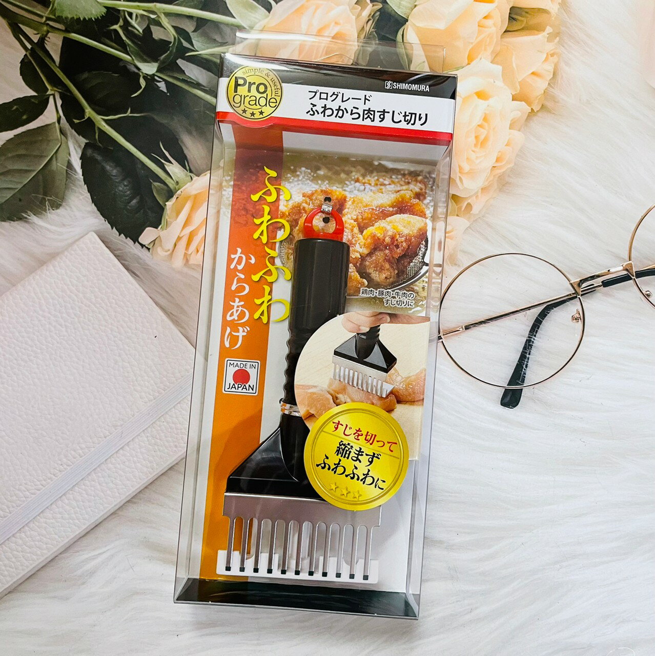 日本製 shimomura 下村工業 Pro18-8 不鏽鋼斷筋捶肉器 斷筋器 斷筋 嫩肉器 肉鎚器 (PG601)｜全店$199免運
