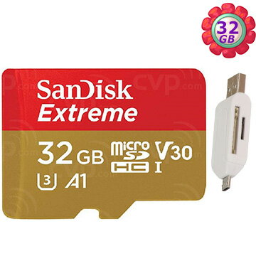 【附T05 OTG 讀卡機】SanDisk 32GB 32G microSDHC【100MB/s Extreme】Extreme  microSD micro SD SDHC UHS UHS-I 4K U3 Class 3 C10 V30 原廠包裝 記憶卡 手機記憶卡