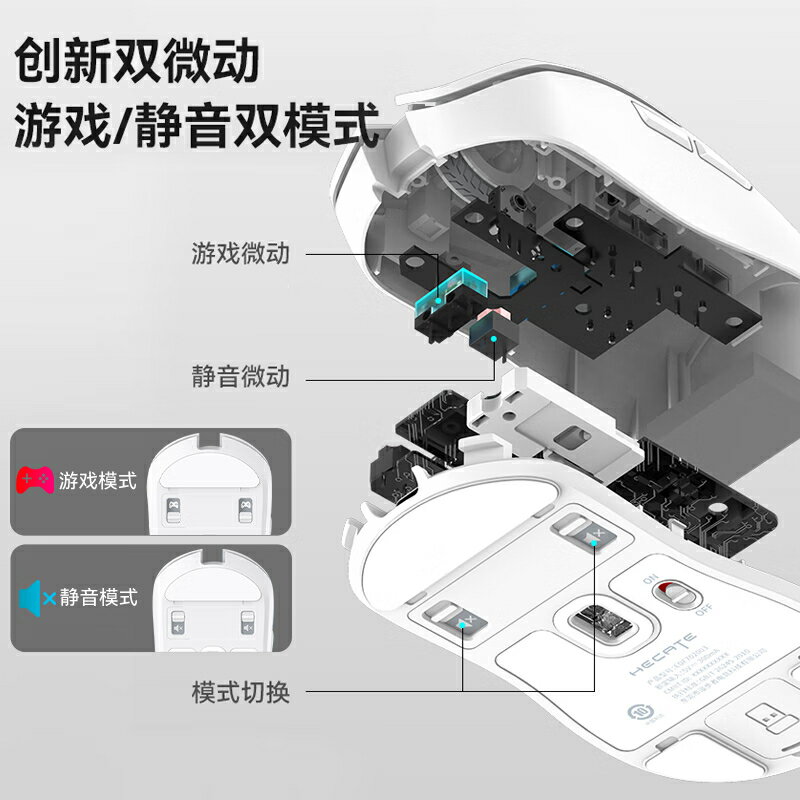 漫步者G3MPRO無聲靜音滑鼠電競遊戲三模電腦辦公人體工學