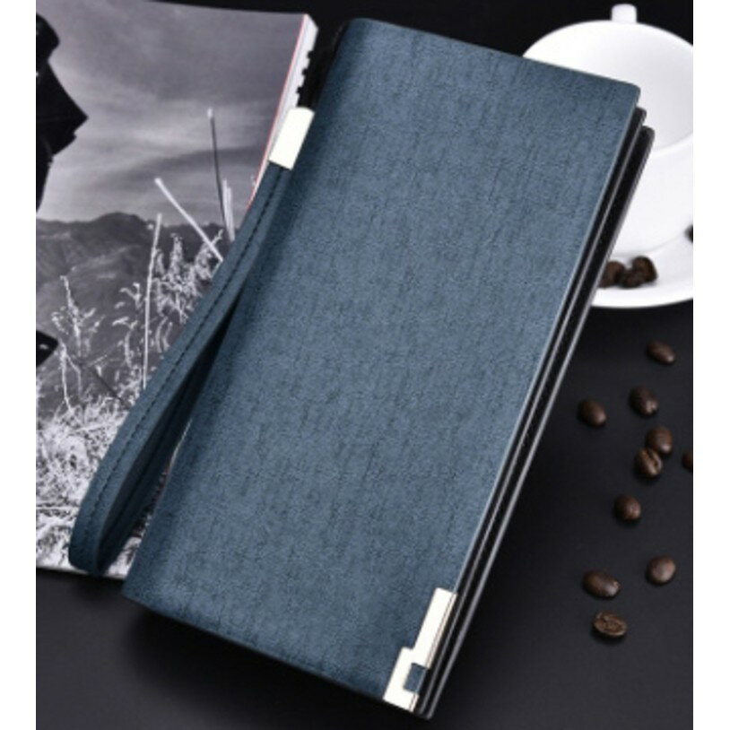 [現貨]長夾 手拿包附禮盒+發票 手機包 可放5.5吋手機 錢包長皮包男用皮夾男夾 真皮多功能商務手機錢包 7