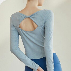 【巴黎精品】瑜珈服長袖運動服-鏤空美背吸濕排汗女上衣4色v1ax2