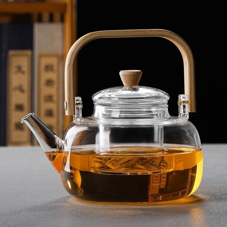 【良品舎】全館免運 開發票 保售後 茶壺 茶具 玻璃壺 圍爐煮茶壺煮茶炭火高硼矽玻璃提樑壺大容量家用喝茶碳功夫茶具