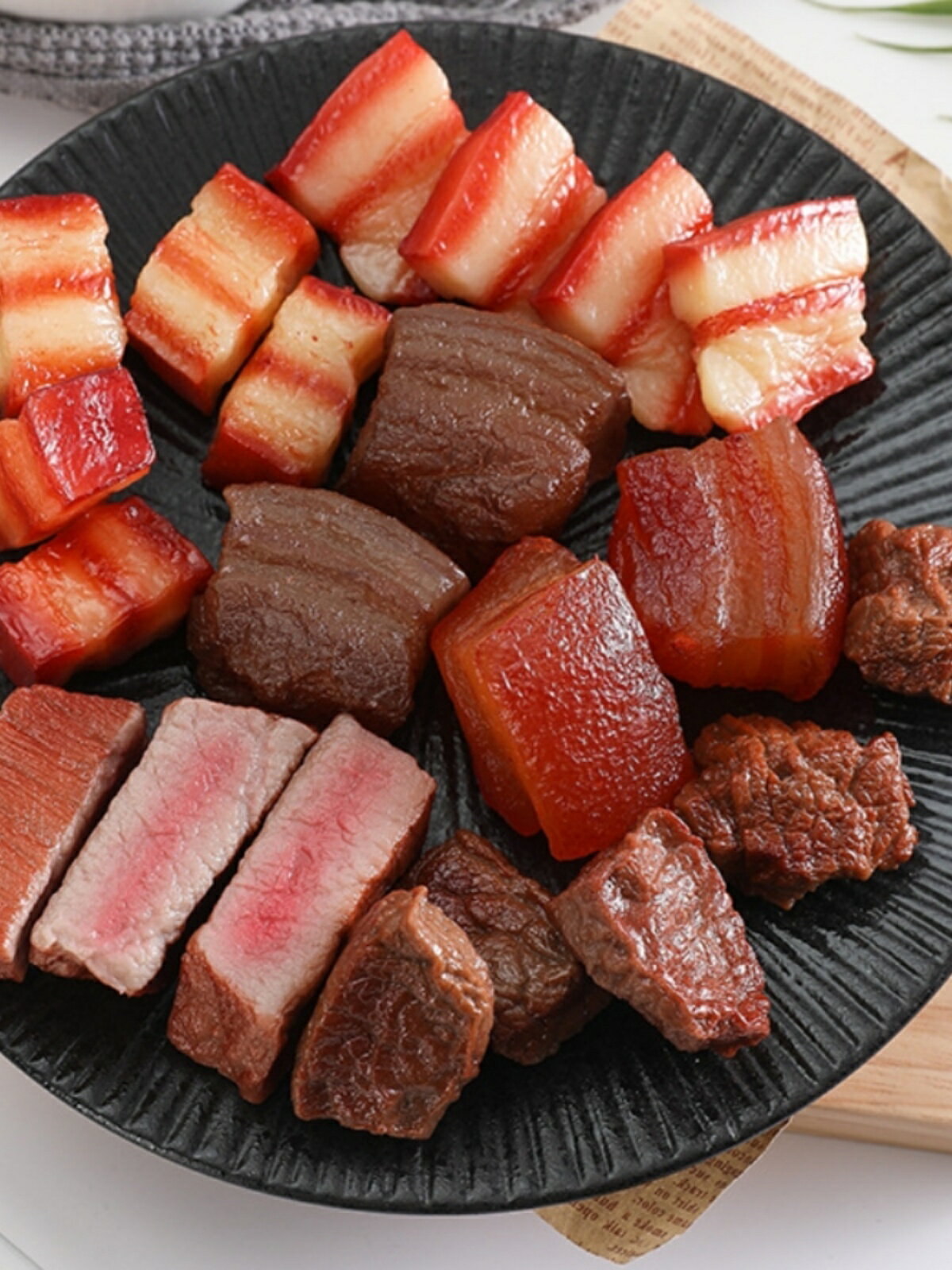 【滿299出貨】模擬紅燒東坡肉類模型五花肉片牛排塊攝影道具餐廳廚房擺件裝飾品【模擬菜】【模擬模型】【模擬食品】