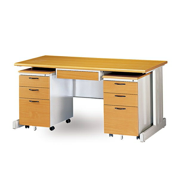 【YUDA】冷匣鋼板 全隧道式烤漆 HU160 木紋 活動櫃 桌整組 4件組/辦公桌/寫字桌