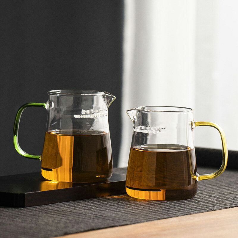 陶福氣 玻璃公道杯茶漏一體茶隔茶濾日式透明茶海大容量