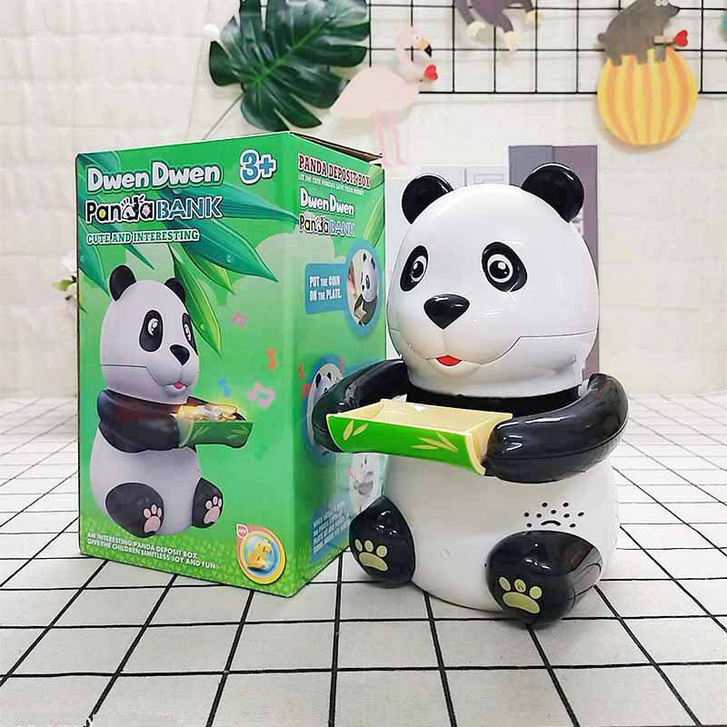 新款熊貓電動音樂兒童存錢罐diy偷錢熊貓家用硬幣儲蓄罐