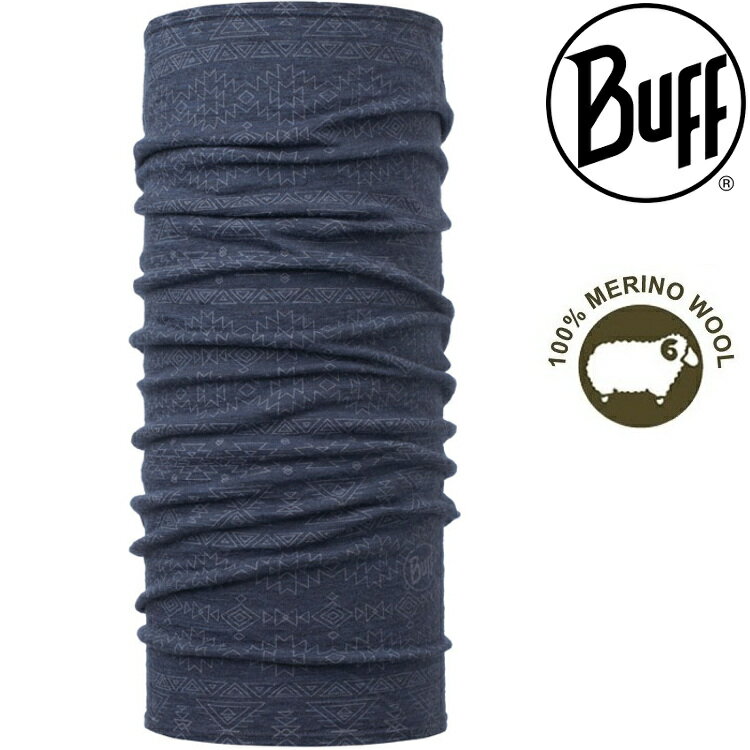 Buff 舒適印花-美麗諾羊毛頭巾 115399-788 丹寧藍紋