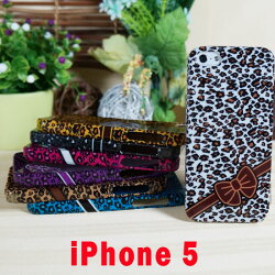 Apple iPhone5/5S/SE 豹紋蝴蝶結 保護殼 手機殼 軟殼 背蓋 透明 手機套
