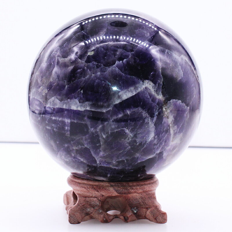 如鴻天然紫水晶球擺件發財飾品大號家居風水玄關缺角客廳裝飾原石