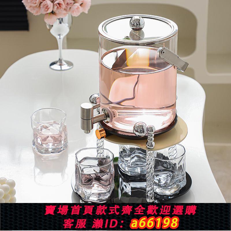 【臺灣公司 可開發票】玻璃冷水壺帶龍頭水壺套裝大容量家用夏季涼水壺水果茶可樂飲料桶
