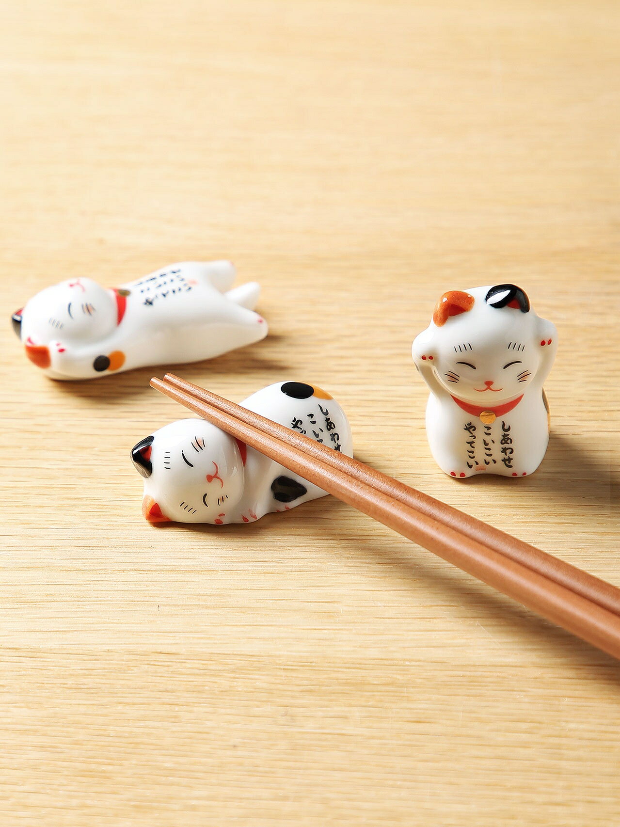 日式和風招財貓陶瓷筷架 創意個性可愛小貓咪筷子托家用餐具筷枕