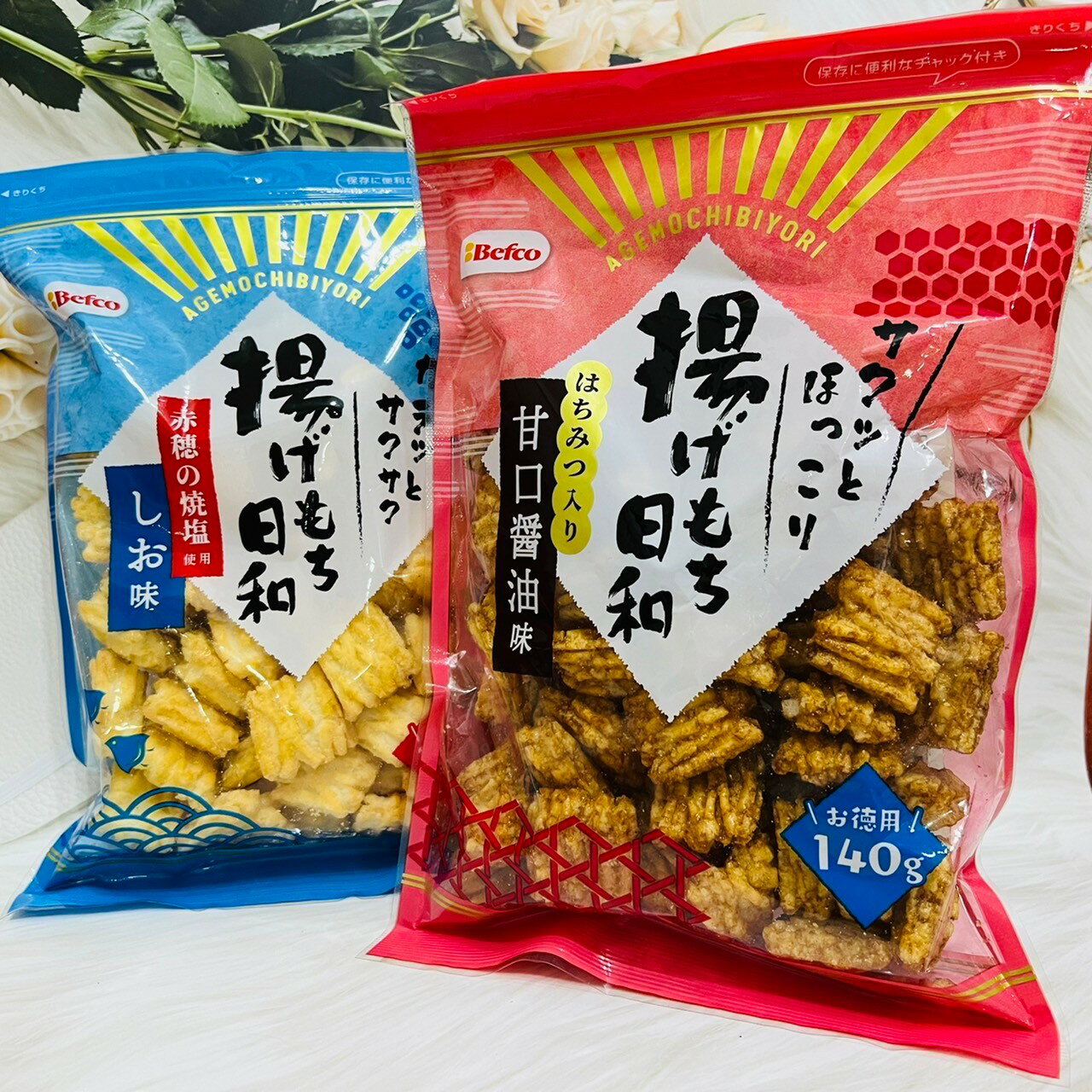 日本 Befco 慄山製果 日和米果 140g 鹽味/醬油味 兩款供選｜全店$199免運