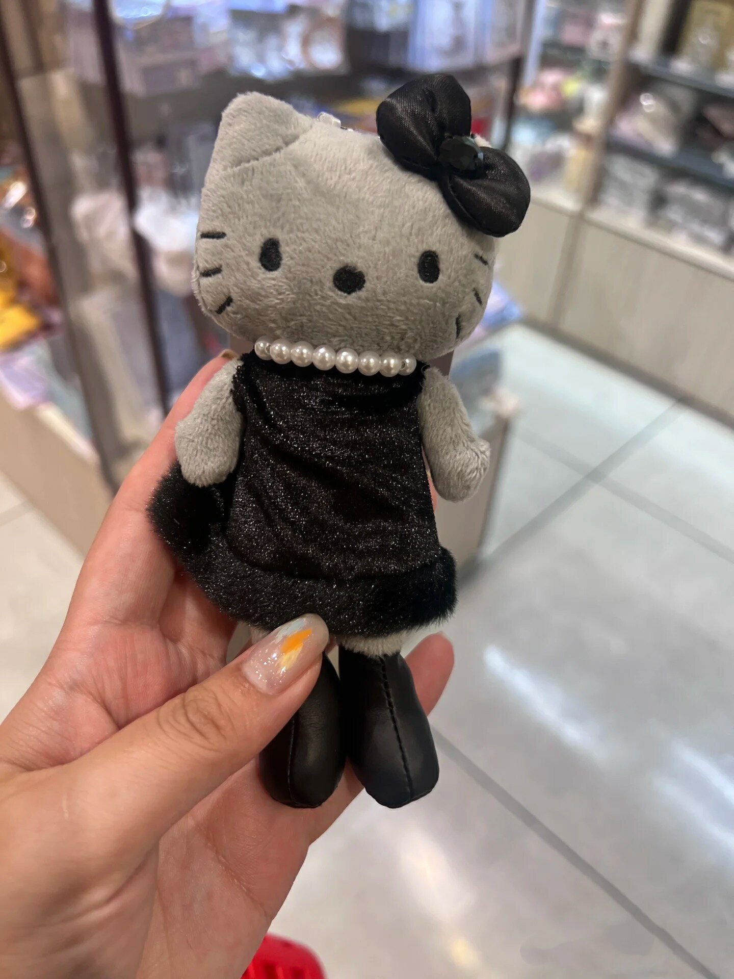 【喜挖】黑白長腿kitty趙露思同款kitty掛件黑皮貴婦豹紋hello kitty掛件