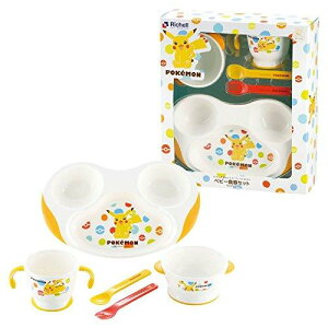 真愛日本 皮卡丘 寶可夢 嬰兒餐具 五件組 三隔餐盤 水杯 湯碗 飯碗 叉子 湯匙 禮盒 禮物