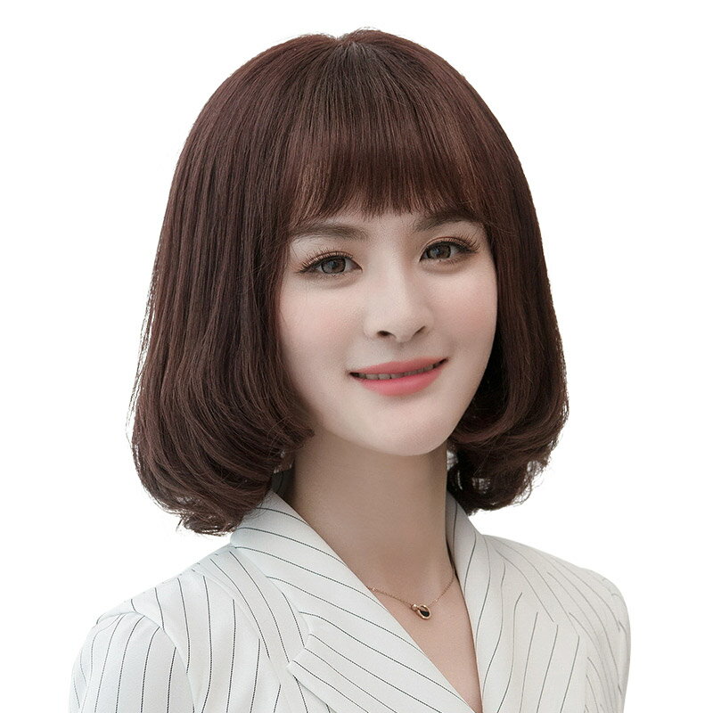 短假髮真髮整頂假髮-齊肩梨花捲媽媽柔美女假髮3色73vs112【獨家進口】【米蘭精品】