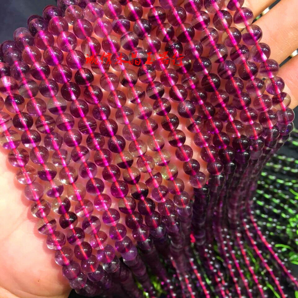 天然紫螢石聚寶盆半成品散珠 手工DIY飾品串珠材料1入