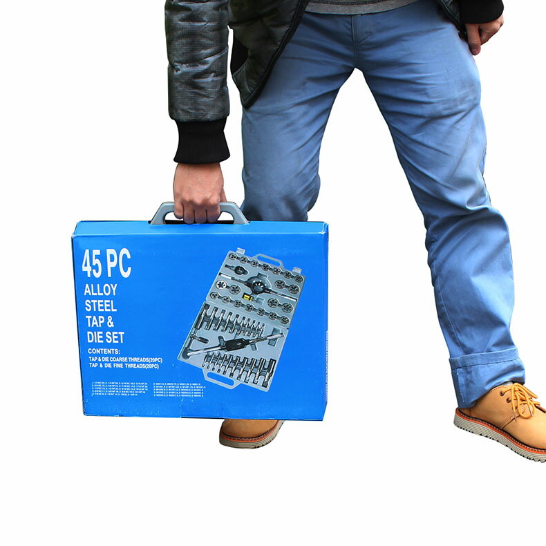 合金鋼絲錐板牙五金工具手用絲攻扳手板牙絞手架公制絲攻組合套裝 1