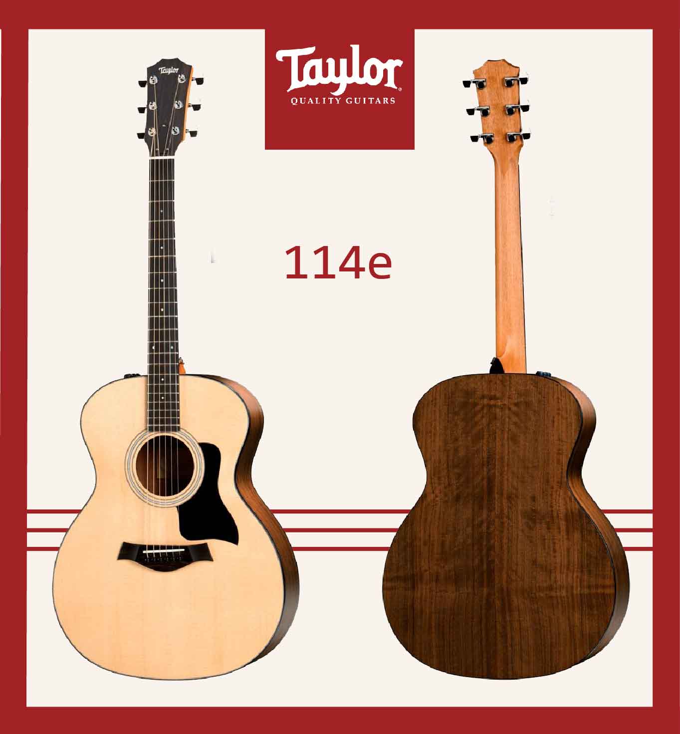 【非凡樂器】Taylor 【114E】美國知名品牌電木吉他/公司貨/全新未拆箱/加贈原廠背帶