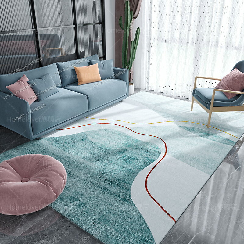 現代簡約地毯客廳沙發茶幾墊輕奢高級臥室地毯地墊家用大面積免洗