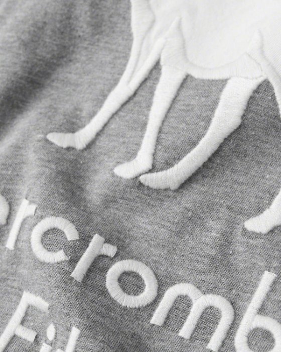 美國百分百【Abercrombie & Fitch】T恤 AF 短袖 麋鹿 kids 女 男 XS S號 灰色 美國青年版 H858 2