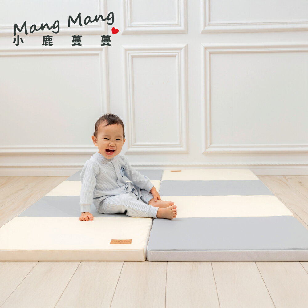 【Mang Mang 小鹿蔓蔓】兒童4cm抗菌摺疊防護地墊/床邊墊-四折連接款(兩色可選)