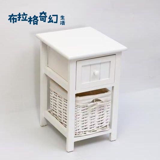 現貨速發 簡易收納韓式田園藤編儲物櫃 臥室現代 抽屜簡約 家居床頭櫃 [PP0515062]