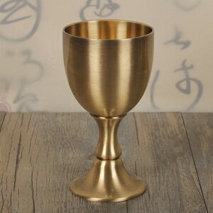 古典酒具酒杯銅酒杯高腳杯創意紅酒杯大酒杯青銅烈酒杯歐式洋酒杯1入