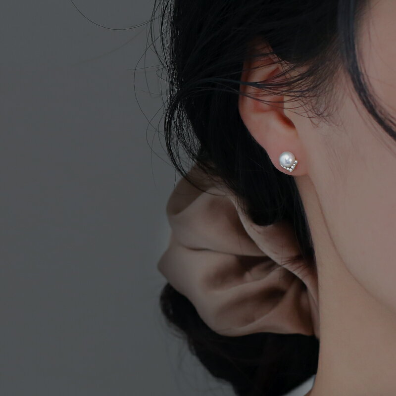 925純銀珍珠耳釘女年新款潮小眾耳環簡約氣質天然夏季款耳飾