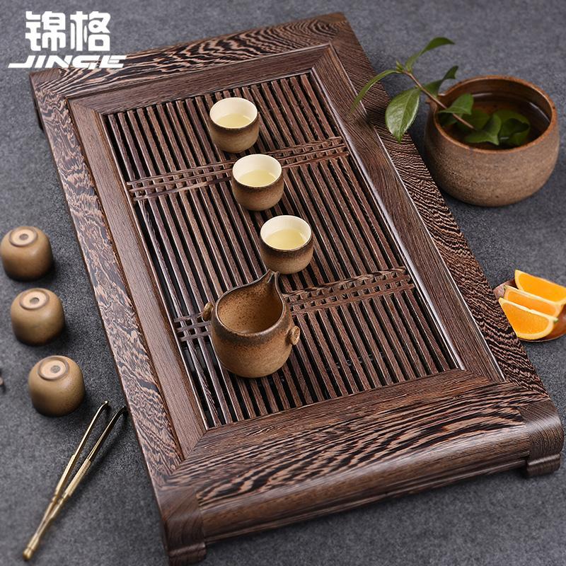 免運 開立發票 茶盤 茶具 錦格雞翅木茶盤抽屜儲水式家用實木大號排水茶海功夫茶具茶臺託盤特惠/工廠現貨 特價出 M1123