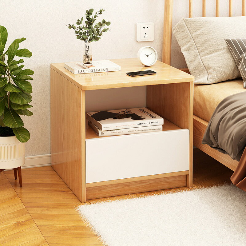【品質保證】置物櫃 置物架 床頭簡約現代臥室網紅ins風床邊 北歐風簡易置物架小型儲物
