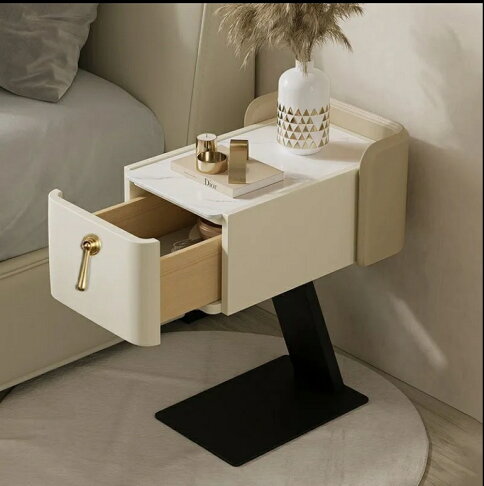 免運 升級款 簡約 北歐 ins風 床頭櫃現代簡約小型超窄奶油風智能小巧創意臥室懸空床邊極窄夾縫 可開發票 0