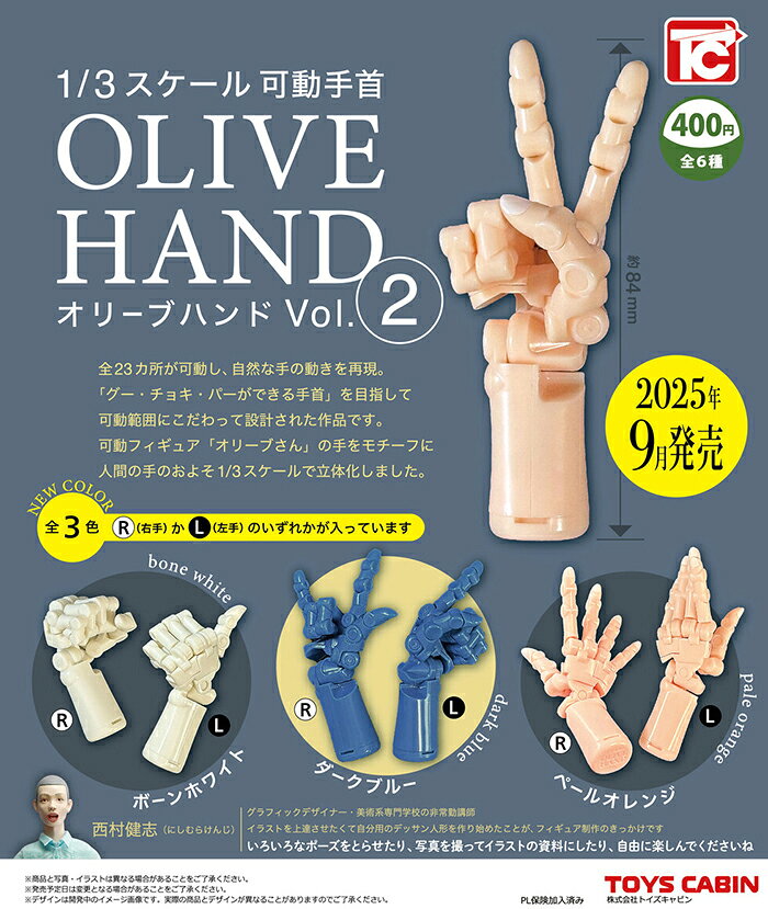 TOYS CABIN扭蛋轉蛋 1/3手掌模型 OLIVE HAND Vol.2 3種顏色可選擇 【鯊玩具】