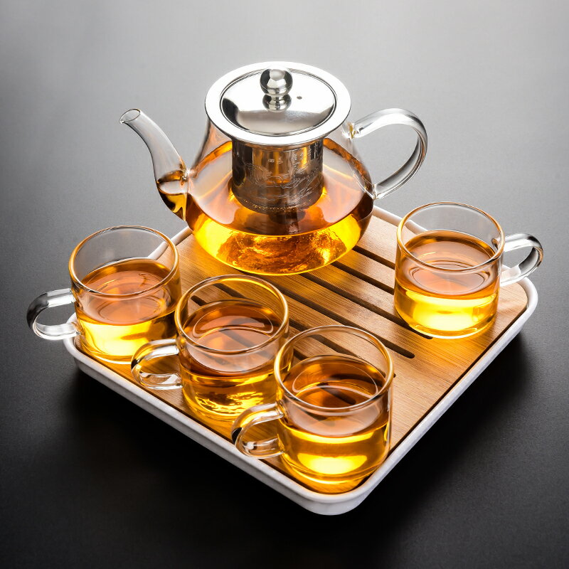 耐熱玻璃茶壺單壺家用功夫茶具套裝不銹鋼內膽過濾茶水分離泡茶器
