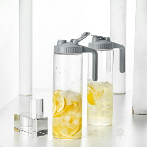簡約手工玻璃直身水壺創意檸檬水壺冰箱冷藏自制飲料壺餐廳小號壺