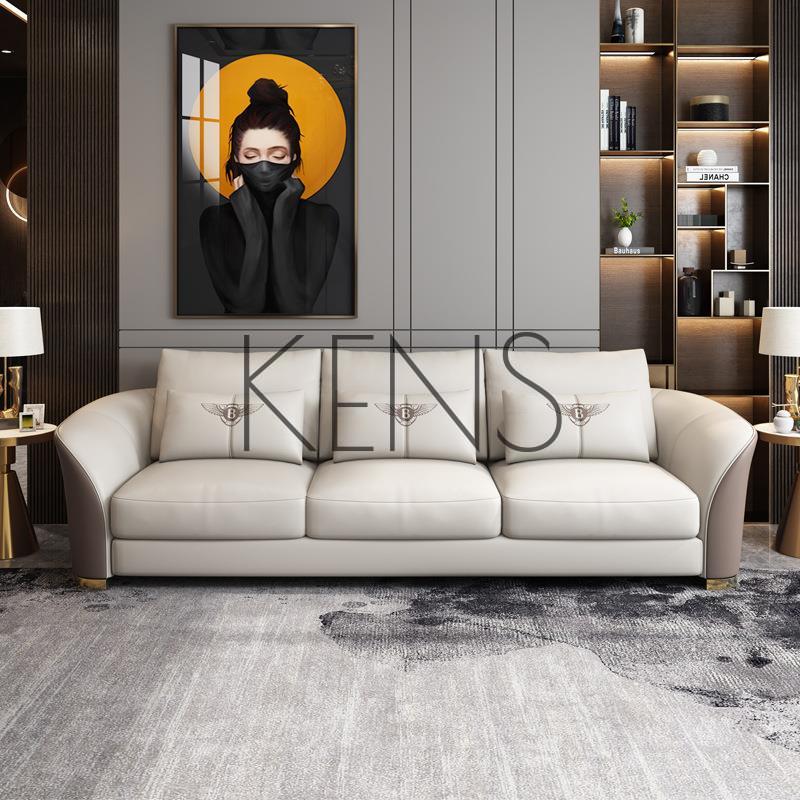 【KENS】沙發 沙發椅 輕奢真皮沙發組合現代簡約三人位意式大小戶型客廳家具定制