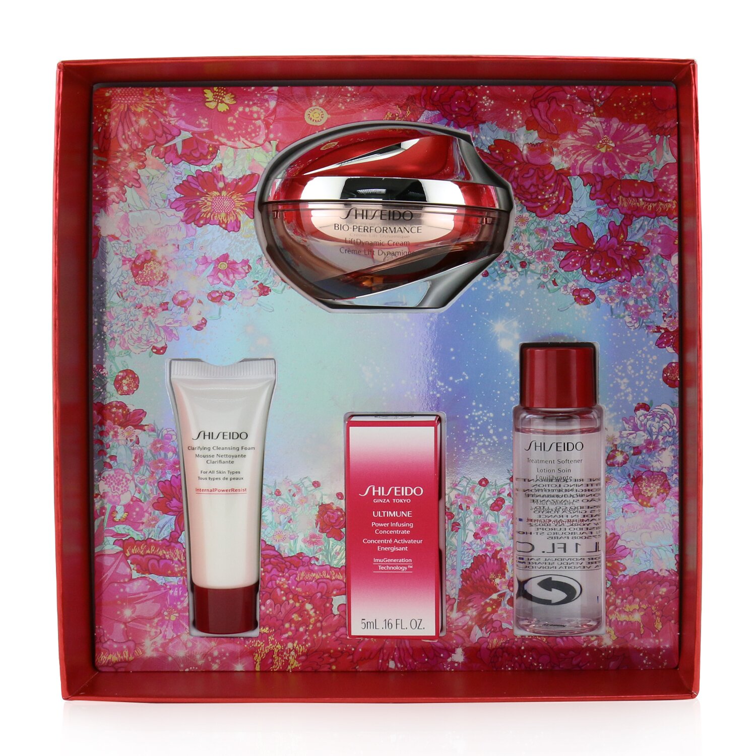 資生堂 Shiseido - Beauty Blossoms生物活性乳霜套裝：LiftDynamic乳霜50ml +潔面泡沫15ml +柔滑霜30ml + Ultimune濃縮精華5ml