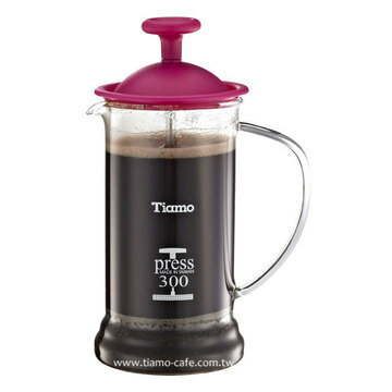 金時代書香咖啡 TIAMO 多功能法式玻璃濾壓壺 300cc SGS合格 HG2109PK