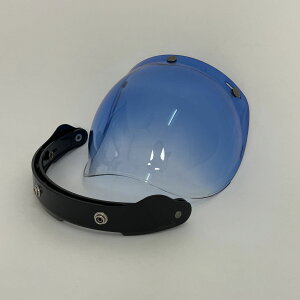 現貨泡泡鏡頭盔鏡片通用3扣鏡片 可調節按鈕鏡片茶色漸變色配支架