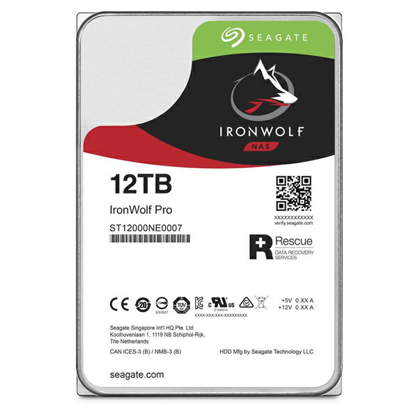 Seagate 那嘶狼【IronWolf Pro】12TB 3.5吋NAS硬碟(ST12000NE0007)