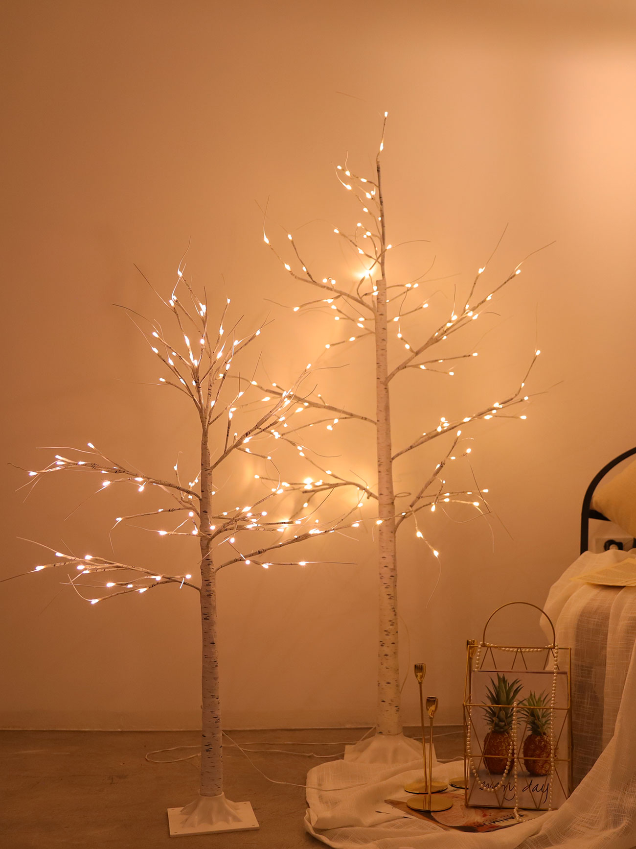樹燈led彩燈閃燈滿天星白樺樹裝飾彩燈網紅房間布置改造ins燈飾